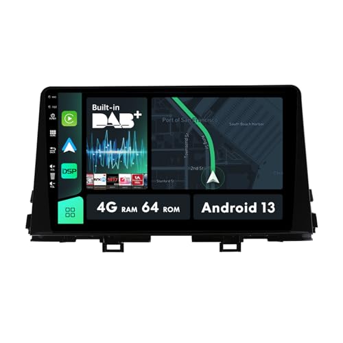9 Zoll HD IPS Autoradio Stereo GPS Navigation Für Kia Morning/Picanto 2017-2020 Android Eingebautes DAB + DSP + Carplay - 4G+64G - Unterstützt WiFi Kostenlose Rückfahrkamera von MISONDA