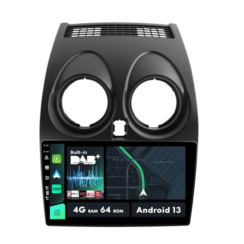 9 Zoll IPS Touchscreen 2 Din Android 12 Autoradio Autoradio für Nissan Qashqai J10 (2006–2013), kostenlose Kamera + Mikrofon [integriertes Carplay/Android Auto/DSP/DAB/GPS] SWC WiFi BT 4G+64G von MISONDA