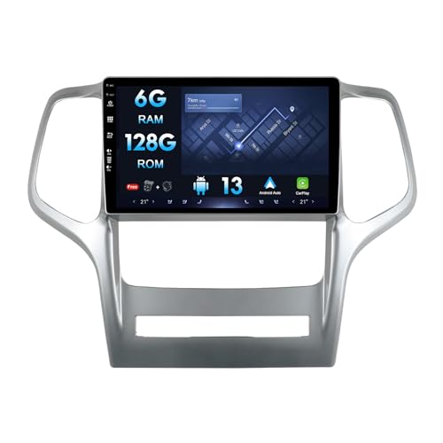 9 Zoll IPS Touchscreen Android 12 Autoradio Autoradio für Jeep Grand Cherokee 2008–2013, Carplay/DSP/GPS-Navigation mit Bluetooth WiFi SWC DSP FM 6 GB + 128 GB von MISONDA