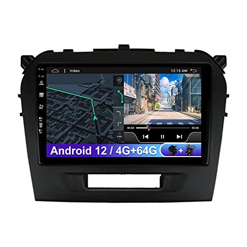 9 Zoll IPS Touchscreen GPS 2 DIN Android 12 Autoradio Für Suzuki Vitara 2011–2020 – 4G + 64G – unterstützt kostenlose Rückfahrkamera BT5.0/WLAN/SWC/DAB/DSP/Carplay von MISONDA