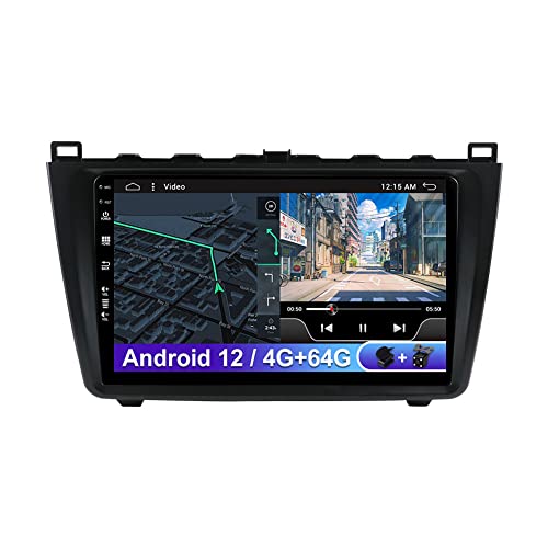 Android 12 2 Din Autoradio Für Mazda 6 Rui Wing 2007-2012-[Unterstützt CarPlay/DSP]-Mikrofon&Kamera inklusive-MirrorLink/Lenkradsteuerung/RDS/GPS/AUX/FM/AM-4G+64G von MISONDA