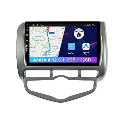 Android 12 2G+32G Autoradio für Honda Jazz City 2002–2007– 9 Zoll mit Carplay/Android Auto/GPS/BT/WiFi/FM/RDS/SWC/kostenlose Rückfahrkamera von MISONDA