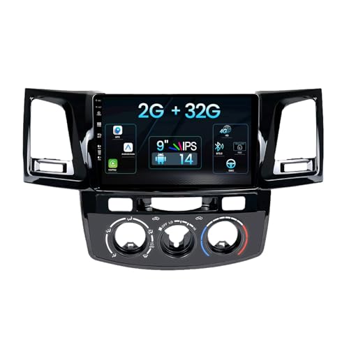 Android 14 Autoradio Für Toyota Fortuner/Hilux/Revo/Vigo 2007-2015 Eingebaut GPS+Carplay Unterstützt DAB+ WLAN BT AUX MirrorLink FM WiFi RDS - 2G+32G von MISONDA
