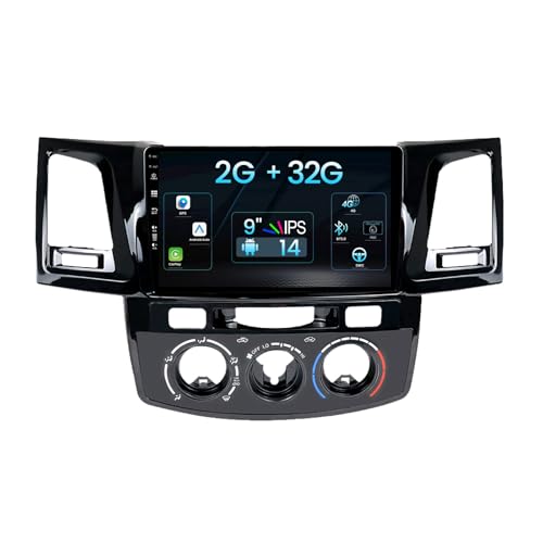 Android 12 Autoradio Für Toyota Fortuner/Hilux/Revo/Vigo 2007-2015 Eingebaut GPS+Carplay Unterstützt DAB+ WLAN BT AUX MirrorLink FM WiFi RDS - 2G+32G von MISONDA