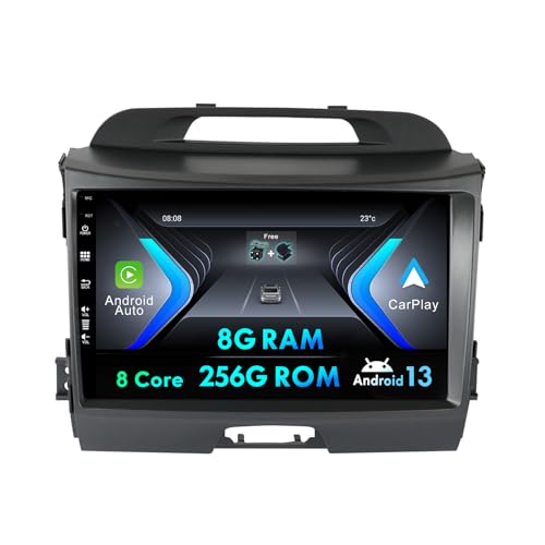 Android 12 Autoradio für Kia Sportage R 2011–2016 mit GPS Navi Bluetooth MirrorLink RDS FM WiFi Carplay DSP AUX 2 DIN [8G+256G] von MISONDA