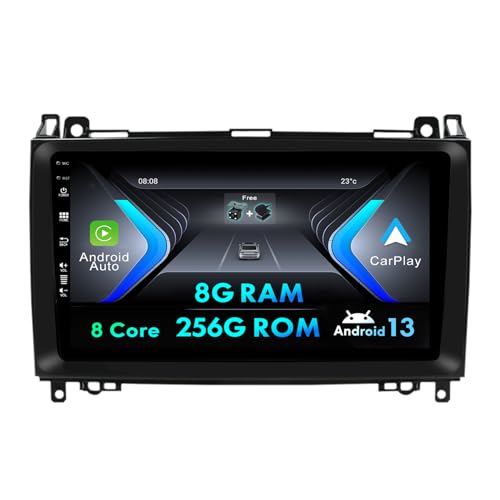 Android 12 Autoradio für Mercedes Benz W639/Vito/Viano/W906/Sprinter/W169/W245 GPS|Kostenlose Kamera|9 Zoll | 8G+256G|Unterstützung DAB/WiFi/BT5.0/USB/MirrorLink/SWC/FM/360 Kamera von MISONDA