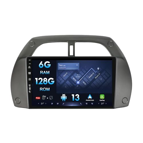 Android 12 Doppel Din Autoradio Passt Für Toyota RAV4 2001-2006- Kamera &Mic KOSTENLOS-[6G+128G]-Unterstützung Lenkradsteuerung 4G WiFi DAB Carplay BT5.0 DSP 360-Kamera GPS von MISONDA