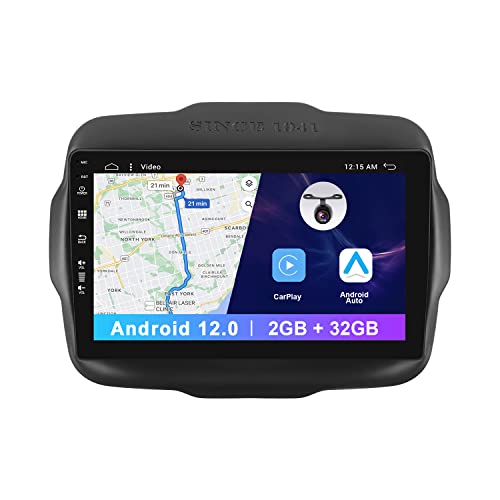 Android 12 Doppel-Din-Autoradio für Jeep Renegade 2015–2019 GPS | Kostenlose Rückfahrkamera| 9-Zoll-IPS| 2G+32G | Unterstützt DAB/WiFi/Bluetooth5.0/USB/MirrorLink/SWC/Carplay von MISONDA