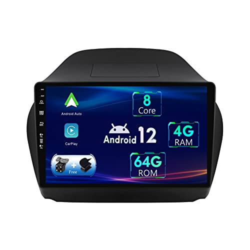Autoradio Stereo GPS Navi 2 Din Android 12 Für Hyundai Tucson 2 LM IX35 2009-2015 -Kostenlose Rückfahrkamera+MIC -10 Zoll IPS- Unterstützt DAB/SWC/WiFi/Bluetooth/Carplay/USB/RDS-4G+64G von MISONDA