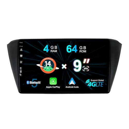 MISONDA Doppel-DIN Android 14 Autoradio für Skoda Fabia 3 (2015–2019), DSP + Carplay, unterstützt DAB + WLAN, BT, GPS, AUX, MirrorLink, WiFi, RDS – 4G + 64G von MISONDA