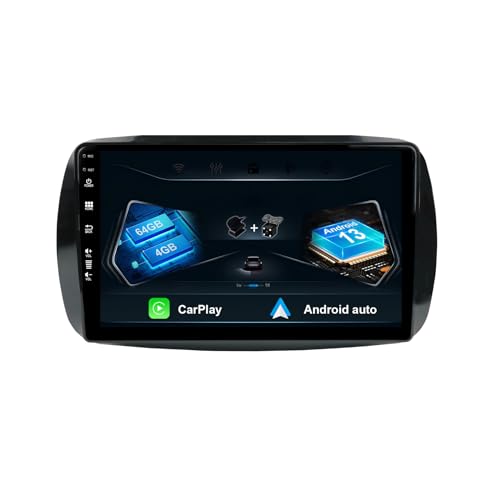 Eingebaut DSP/Carplay/Android Auto 9 Inch IPS 2 Din Android Autoradio Für Mercedes Benz Smart 453 Fortwo 2014-2020 Free Kamera&Mic Unterstützt Lenkradsteuerung WiFi DAB BT GPS 4G + 64G von MISONDA