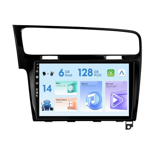 MISONDA (6G + 128G) 10 Zoll IPS Android 14 Autoradio Für VW Golf 7 MK7 (2013-2019) GSP 2 Din Rückfahrkamera,MIC,Carplay,DSP Unterstützung DAB/Lenkradsteuerung/WiFi/Bluetooth/Mirrorlink/RDS/USB von MISONDA