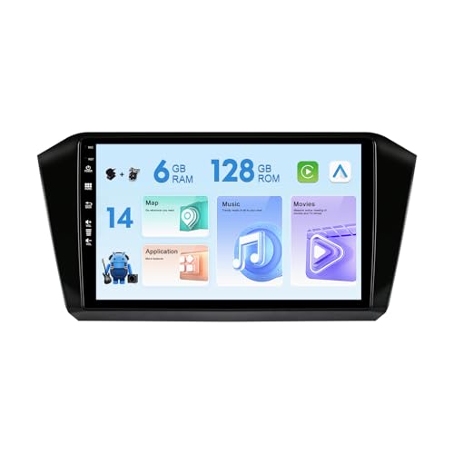 MISONDA 10 Zoll IPS 2 Din Autoradio Android Passt Für VW Passat B8 (2015-2019)- Eingebaut Wireless Carplay/Android Auto/DSP -6G+128G - Kamera+ MIC - Lenkradsteuerung RDS WiFi BT DAB 360-Kamera von MISONDA