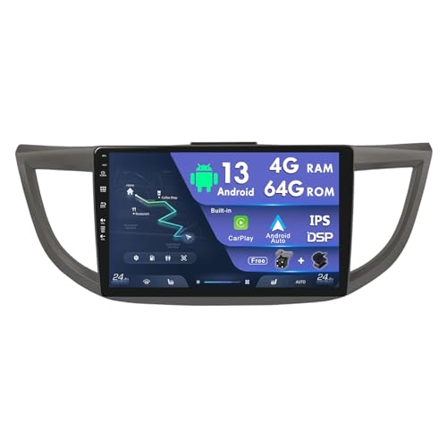 MISONDA 10 Zoll Android Autoradio 2 Din Car Stereo Radio Für Honda CRV 2012-2016 GPS Navigation Free Kamera-Bluetooth Carplay DSP FM WiFi SWC RDS DAB 360 Kamera 4G + 64G von MISONDA