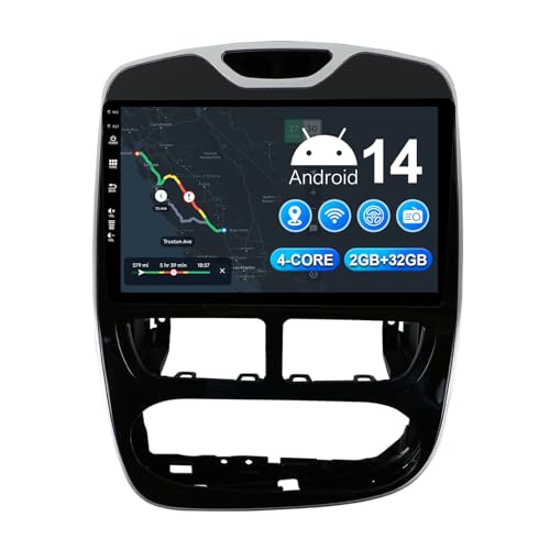 MISONDA 10 Zoll Autoradio Für Renault Clio 4 2012-2016 Android 14 mit GPS Navigation/WiFi/RDS/BT5.0/USB/FM/AM/Lenkradsteuerung/Split-Screen (2 GB + 32 GB) von MISONDA