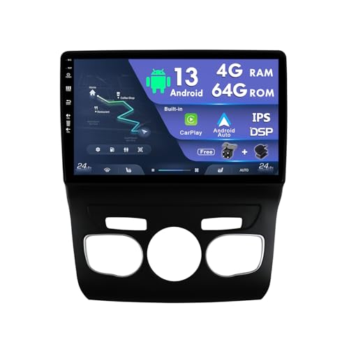 MISONDA 10 Zoll Doppel DIN Android Autoradio Für Citroen C4/C4L/DS4 2013-2017 GPS Naviagtion Kamera Bluetooth Mirrorlink WiFi Carplay SWC DSP FM AM Unterstützt DAB - 4G+64G von MISONDA