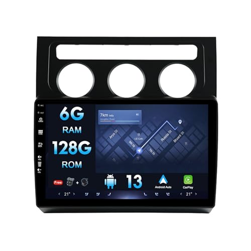 MISONDA 2 Din 10 Zoll Android Autoradio für VW Touran 2003-2010 mit GPS Navi Unterstützung Bluetooth | DAB | USB | Carplay|Android Auto| WLAN | 4G|MirrorLink| RDS | USB |6G+128G von MISONDA