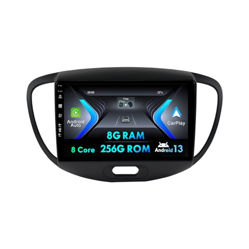 MISONDA 2 Din Autoradio Eingebaut DSP/Carplay Android Passt Für Hyundai Grand i10 2008-2012 - [8G+256G] - Kostenlose Rückfahrkamera - 9 Zoll IPS - Mit Lenkradsteuerung WiFi Bluetooth RDS FM DAB+ von MISONDA