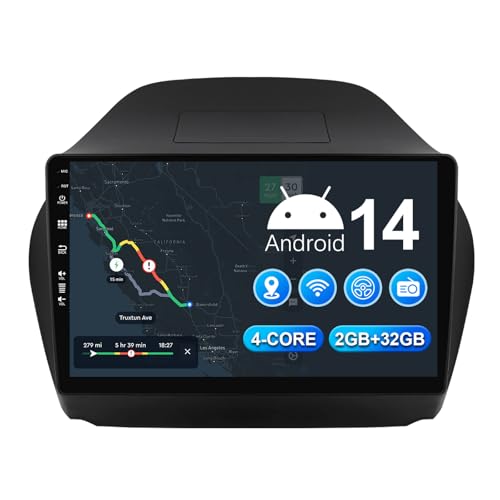 MISONDA 2G+32G Android 14 Autoradio 2 DIN GPS Navi Für Hyundai Tucson IX35(2010-2015) Rückkamera |10 Zoll| Unterstützt Spiegellink/Lenkradsteuerung/4G/WiFi/BT5.0/DAB von MISONDA