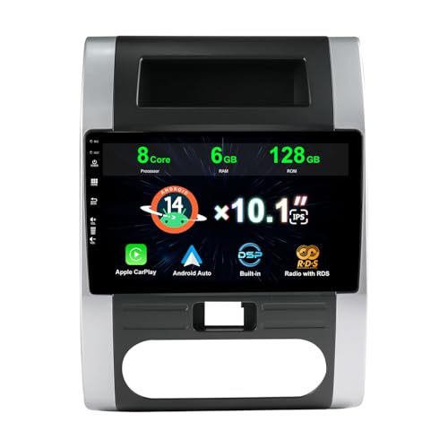 MISONDA [6G+128G] Android 14 Doppel Din Autoradio Passt Für Nissan X-Trail T31 (2007-2015) Kamera+Mic KOSTENLOS Unterstützung Lenkradsteuerung RDS 4G WiFi DAB Carplay BT5.0 von MISONDA