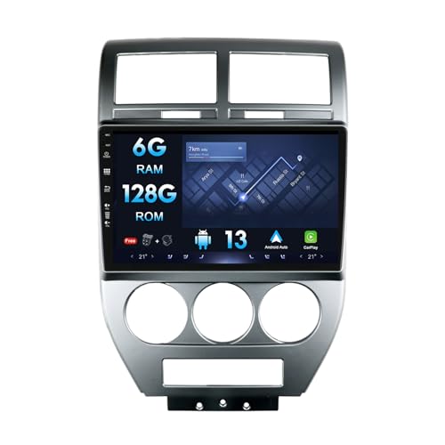 MISONDA [6G+128G] Android Autoradio für Jeep Compass 2007-2010 - Integriertes DSP/Carplay - MIC Free LED-Kamera - 10,1 Zoll 2 Din - mit GPS-Lenkradsteuerung Navi 4G WiFi BT DAB AUX von MISONDA