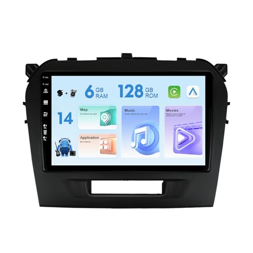 MISONDA 6G + 128G Android 14 Autoradio Für Suzuki Vitara 2014-2022 Wireless CarPlay Android Auto 9 Zoll IPS Car Stereo mit DSP Mirror Link Bluetooth WiFi GPS FM/RDS SWC+ Rückfahrkamera+Mic MISONDA 6G + 128G Android 14 Autoradio Für Suzuki Vitara 2014-2022 Wireless CarPlay Android Auto 9 Zoll IPS Car Stereo mit DSP Mirror Link Bluetooth WiFi GPS FM/RDS SWC+ Rückfahrkamera+Mic von MISONDA
