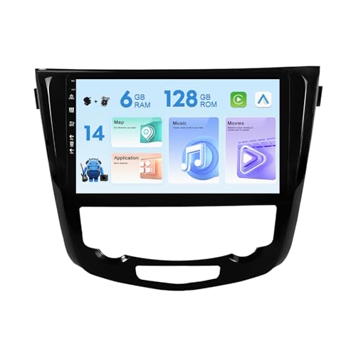 MISONDA [6GB + 128GB] Android 14 Autoradio Für Nissan X-Trail Qashqai j11 Rouge 2013-2018,10 Zoll IPS Kamera & Mic Radio Carplay Android Auto GPS WiFi FM/RDS Bluetooth Mirror Link 360 Kamera von MISONDA