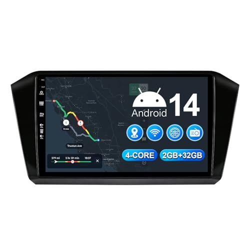 MISONDA Android 14 Doppel Din Autoradio Passt Für VW Passat B8 2015-2019- Kamera Canbus KOSTENLOS-[2G+32G]-Unterstützung Lenkradsteuerung RDS 4G WiFi DAB BT5.0 von MISONDA