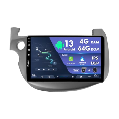 MISONDA Android Autoradio für Honda Fit/Jazz 2007-2013 Integrierter DSP + Unterstützung Carplay DAB + WLAN BT GPS AUX MirrorLink WiFi RDS - 4G + 64G von MISONDA