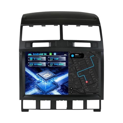 MISONDA Eingebautes DAB+ 9 Zoll IPS Android Doppel DIN Autoradio Für VW Touareg 7L (2002-2010) Rückkamera |4G+64G| Carplay| DSP| Unterstützt WiFi/BT5.0/USB/MirrorLink/SWC/FM/AM/RDS von MISONDA