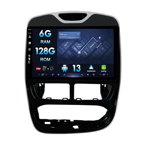 MISONDA GPS Navi 6GB+128GB Autoradio Für Renault Clio 3 4 (2012-2016) -10 Zoll Touchscreen - Rückfahrkamera Unterstützung BT5.0/WLAN/SWC/DAB/DSP/Carplay/USB von MISONDA