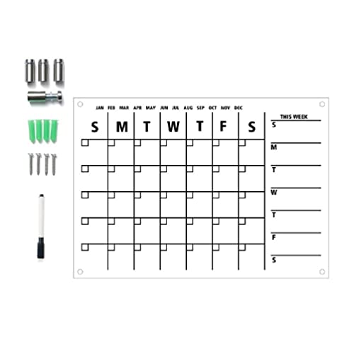 Acryl-Trockenlöschtafel-Kalender Kühlschrank transparenter Kühlschrank-Wandkalender Wochenplaner Zeitplan Whiteboard-Acryl-Wandkalender von MISUVRSE