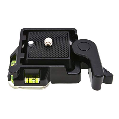 Kamera-Schnellwechselplatten-Adapter mit 0,6 cm - 3/8 Zoll Schraube für DSLR-Kamerastativ, Einbeinstativ, Stabilisator für Kopf (schwarz) von MISUVRSE