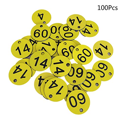 Nummernschilder 1–100, gravierte Zahlen, farbige Tür für Schlüssel, Spind, Etikett, für Kleidung, 100 Stück Nummernschilder 1–100, gravierte Zahlen, farbige Tür für Schlüssel, Spind, Etikett, für Kleidung, 100 Stück von MISUVRSE