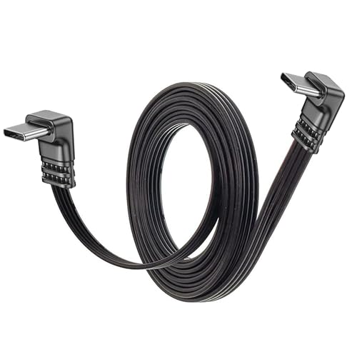 MISYNLON Flaches flexibles rechtwinkliges USB-C-Kabel, 90Grad Typ C auf Typ C PD 65W Schnellladekabel Silikonkabel, unterstützt Datenübertragung, für IP15 / 16, S23 / S22 / S21, Carplay (1M/3.2Ft) von MISYNLON