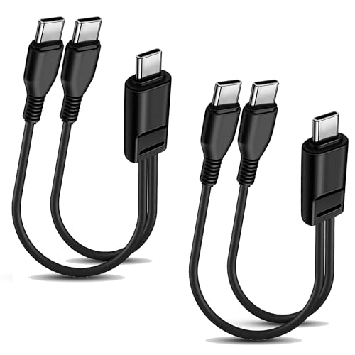 MISYNLON USB C auf USB C Splitter Ladekabel, 2 in 1 Dual Typ C Ladekabel, Kurzes USB C Kabel für S23 / S22 / S20, IP15 / 16, Handys und Tablets Mehr(unterstützt keine Datenübertragung) (2PCS/0.2M) von MISYNLON