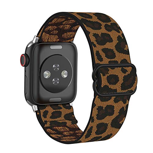 MITERV Dehnbares Nylon-Schlaufenband, kompatibel mit Apple Watch, 38 mm, 40 mm, 41 mm, 42 mm, 44 mm, 49 mm, verstellbares, weiches, elastisches Armband, kompatibel mit Apple Watch SE Ultra iWatch von MITERV