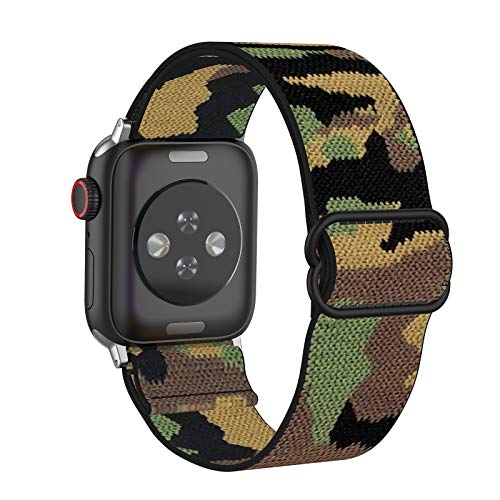 MITERV Dehnbares Nylon-Schlaufenband, kompatibel mit Apple Watch, 38 mm/40 mm, verstellbares, weiches, elastisches Armband, kompatibel mit Apple Watch SE, iWatch Serie 6/5/4/3/2/1, 38 mm, 40 mm, Camo MITERV Dehnbares Nylon-Schlaufenband, kompatibel mit Apple Watch, 38 mm/40 mm, verstellbares, weiches, elastisches Armband, kompatibel mit Apple Watch SE, iWatch Serie 6/5/4/3/2/1, 38 mm, 40 mm, Camo von MITERV