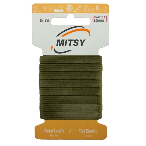 MITSY Reißfeste Gummiband Gummibänder zum Nähen Breit 10 mm 5 m Khaki Stark Gummilitze für Hosengummi Haushalt DIY Handwerk Stoffe zum Nahen MITSY Reißfeste Gummiband Gummibänder zum Nähen Breit 10 mm 5 m Khaki Stark Gummilitze für Hosengummi Haushalt DIY Handwerk Stoffe zum Nahen von MITSY
