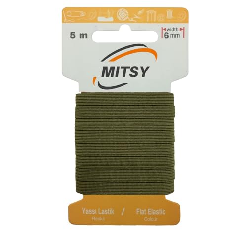 MITSY Reißfeste Gummiband Gummibänder zum Nähen Breit 6 mm 5 m Khaki Stark Gummilitze für Hosengummi Haushalt DIY Handwerk Stoffe zum Nahen MITSY Reißfeste Gummiband Gummibänder zum Nähen Breit 6 mm 5 m Khaki Stark Gummilitze für Hosengummi Haushalt DIY Handwerk Stoffe zum Nahen von MITSY