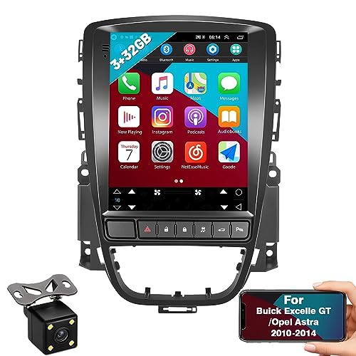 Android 12 Autoradio Stereo für Buick Excelle/Opel Astra J 2010–2014 10,4-Zoll Touchscreen Headunit unterstützt Bluetooth 4G 8core 3+32GB WiFi Wireless CarPlay Android Auto GPS-Navigation mit Kamera von MIVPD