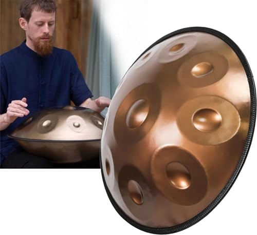 Handpan-Trommel mit 9/10/12 Noten 440 Hz, Handtrommel in d-Moll, Handpan-Trommeln Schlaginstrument Stahl-Handpan-Trommel, for Musiktherapie, Yoga, Meditation, Bandauftritte (Color : 10 notes) von MIWEITOO