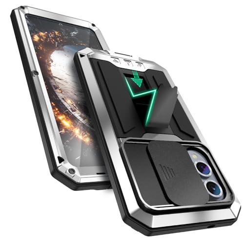 Kompatibel mit Samsung Galaxy S25 Edge Metall hülle, Outdoor Powerful Hybrid Schutz stoßfest Fall Schutzhülle,mit Ständer & Integrierter Displayschutz & Kameraschutz (Silber) von MIYIYQP