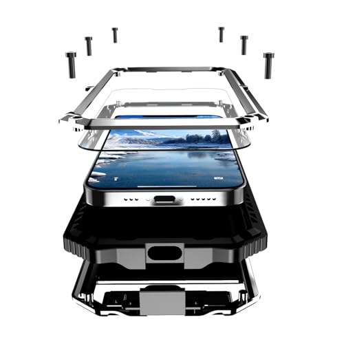 MIYIYQP Kompatibel mit iPhone 16E Handyhülle [Schutz in Militärqualität],mit Ständer & Integrierter Displayschutz, Outdoor Powerful Hybrid Schutz stoßfest Fall Schutzhülle (Silber) von MIYIYQP