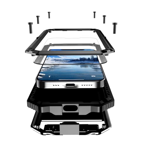 MIYIYQP Kompatibel mit iPhone 16E Handyhülle [Schutz in Militärqualität],mit Ständer & Integrierter Displayschutz, Outdoor Powerful Hybrid Schutz stoßfest Fall Schutzhülle (Schwarz) von MIYIYQP