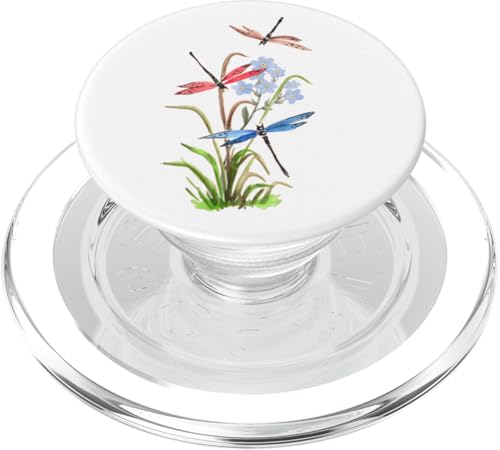 Aquarell-Libellen und blaue Blumen, Natur-Design PopSockets PopGrip für MagSafe Aquarell-Libellen und blaue Blumen, Natur-Design PopSockets PopGrip für MagSafe von MJ Designs