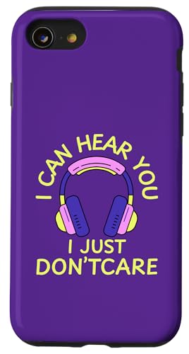 I Can Hear You I Just Don't Care Gamer Kopfhörer Hülle für iPhone SE (2020) / 7 / 8 von MJ Designs