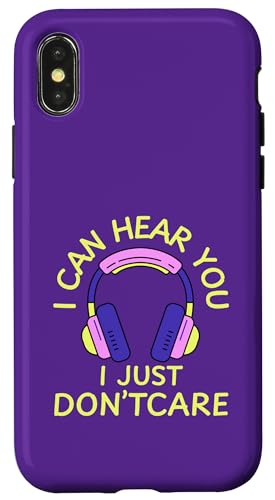 I Can Hear You I Just Don't Care Gamer Kopfhörer Hülle für iPhone X/XS von MJ Designs