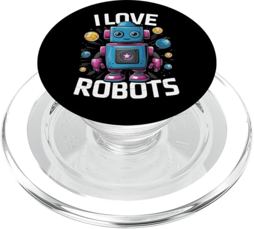 I Love Robots, Geschenk für Kinder jeden Alters, Robotik und Wissenschaft PopSockets PopGrip für MagSafe von MJ Designs