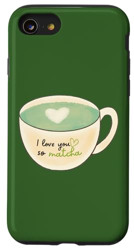 I Love You So Matcha Aquarell Tea Pun Design Hülle für iPhone SE (2020) / 7 / 8 von MJ Designs